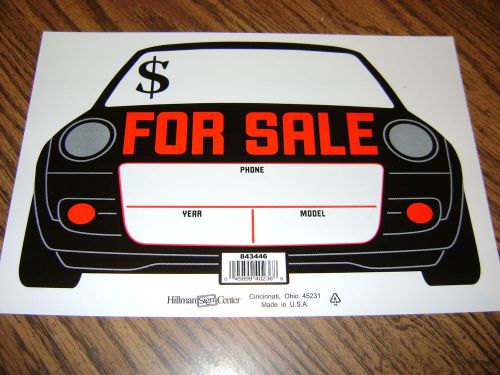 AUTO SHAPE FOR SALE SIGNS (NIP) FOR SALE SIGN WITH PRICE CAR DESIGN  PACK OF 6