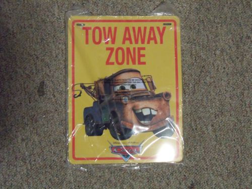 Kelloggs-Disney-Pixar-Cars Metal Parking Sign/Mater &#034;Tow Away Zone&#034;