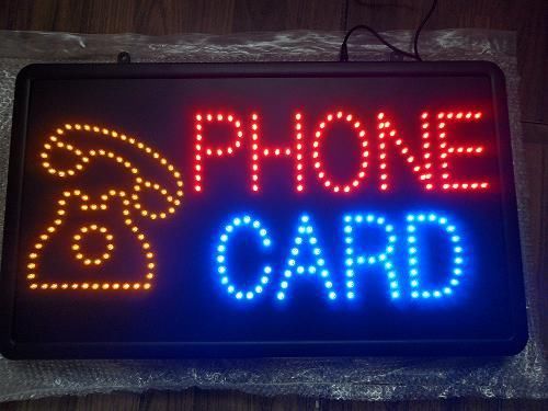 Led phone card sign with attractive ultra slim frame for sale