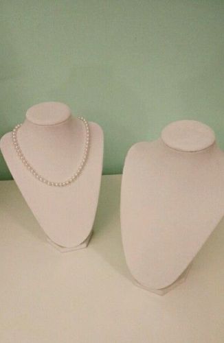 Two white velvet necklace displays (necklaces not included)