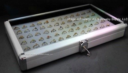 6 Wholesale Locking Aluminum Grey 72 Ring Display Portable Storage Boxes Cases