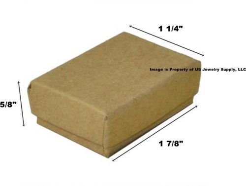 100 Small Kraft Cotton Fill Jewelry Packaging Gift Boxes 1 7/8&#034; x 1 1/4&#034; x 5/8&#034;