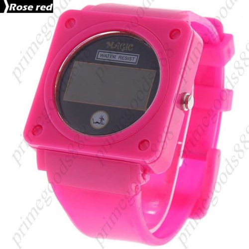 Touch Screen Unisex LED Digital Wrist watch Date Display in Pink Free Shipping
