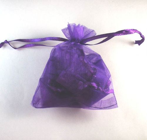 200x Solid Dark Purple Organza Bag Pouch for Xmas Gift 12x17cm(4.5x6.5inch)