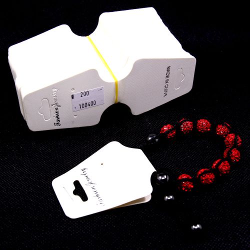 200 Pc 2.25&#034; Necklace Earring Jewelry Tag White Display Card Price Foldable Tag