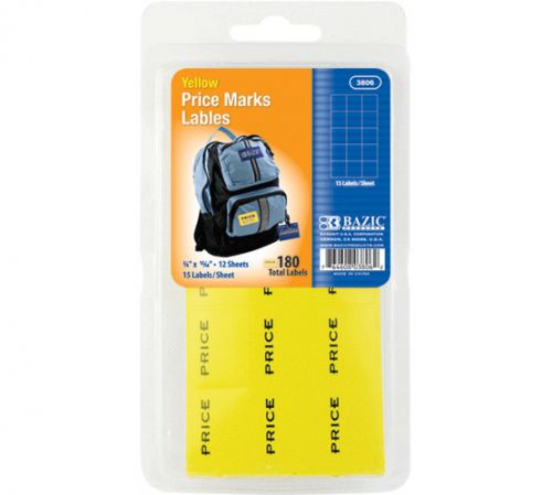 BAZIC Yellow Price Mark Label (180/Pack), Case of 24