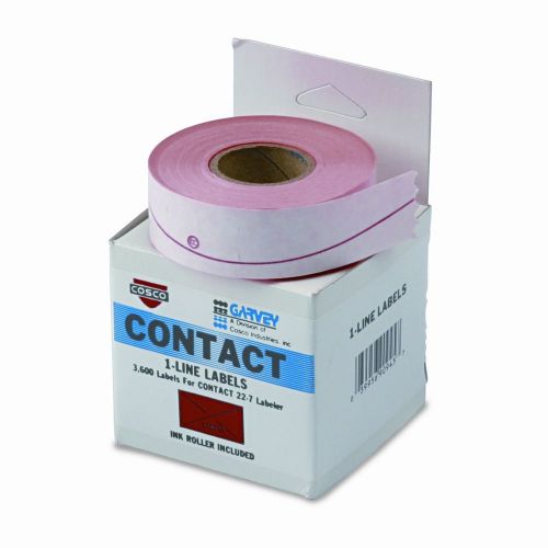 One-line pricemarker labels, 7/16 x 13/16, fluor red, 1200/roll, 3 rolls/box for sale
