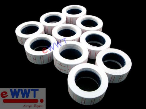 New 10 rolls for motex mx-5500 white price gun labeler price tag sticker zvot235 for sale