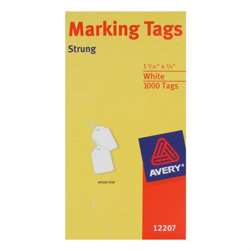 Avery white marking tags, paper, 1-3/32&#034;&#034; x 3/4&#034;&#034;, white, 1000/box - ave12207 for sale