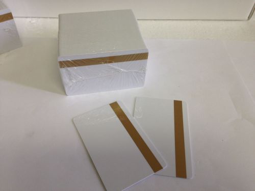100 ultracard white cr80 .30 mil - pvc cards hi co 2 track - gold mag stripe for sale