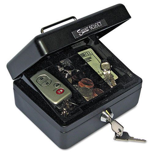 PM Company Individual-Size Cash Box, Sleek Design, 4-Compartment Tray, 2 Keys,
