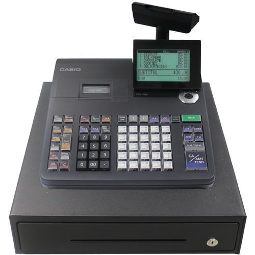 Casio pcr-t500l cash register up to 200 departments 3000 price lookups for sale