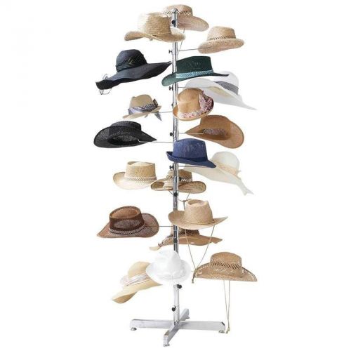 Casual Outfitters Floor Display Hat Rack 20 Round Hat Hanger Chrome Construction