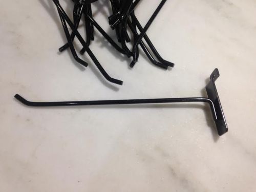 Lot of 24 slatwall display hooks, 10&#034;, black, hd 1/4&#034; dia wire, accessories for sale