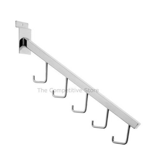 5 hook slatwall square tubing 16&#034;l waterfall works with slat panels chrome 5 pcs for sale