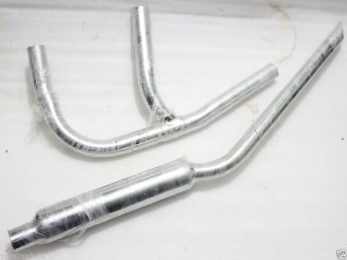 INDIAN CHIEF CIVIL MILITARY COMPLETE EXHAUST BEND AND MUFFLER CHROME PLATED