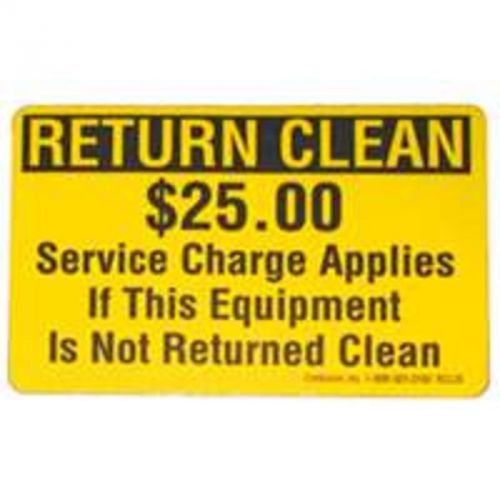 Return Clean $25 Fee Decal CENTURION INC Misc Supplies RCL25 701844124210