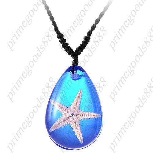 Deal Crystal Amber Necklace Neck Chain StarFish Pendants Jewelry Free Shipping