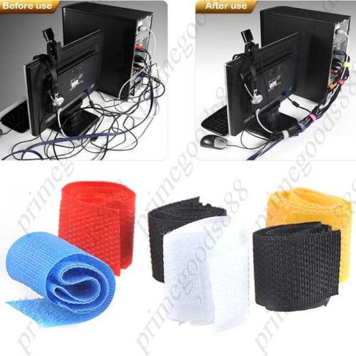 6 Packs Velcro Cable Holder Wire Organizer Cord Fixer Assorted Free Shipping