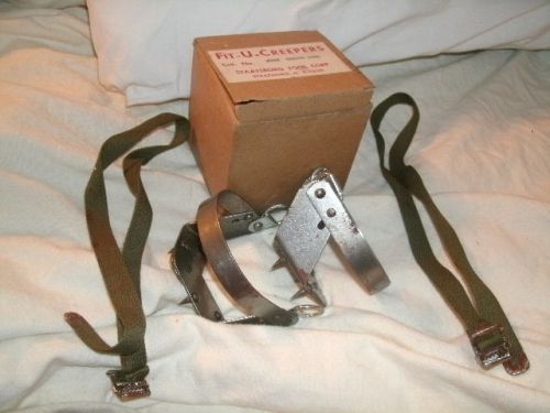 Set of over-boot tree climbers in box/#238 senior heel/estate find for sale