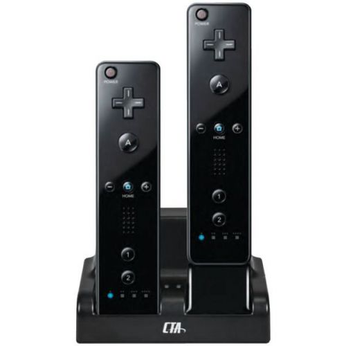 Cta wi-ddcb nintendo wii(tm) dual charge station (black) for sale