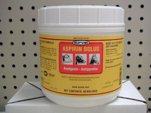 Aspirin 240grain Bolus - Cattle and Horse - 50ct Acetylsalicylic Acid - Durvet