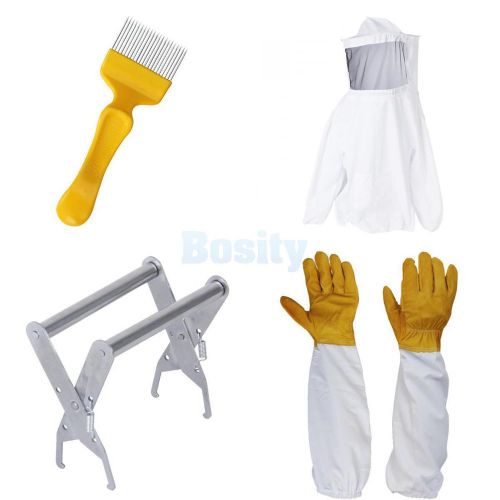 Beekeeping equipment smock suit + long gloves + hive frame holder lifter + fork for sale