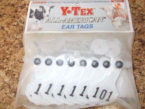 Y-tex all-american small numbered ear tags #101-125 - multiple colors!! for sale