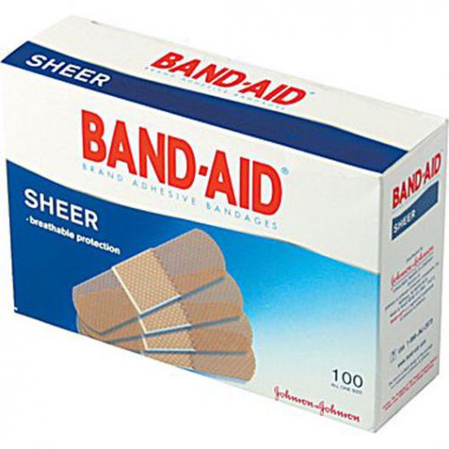 Band-Aid® Sheer Adhesive Bandages 3/4 x 3&#034; 100 Count Water Resistant