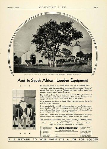 1930 ad louden agriculture machinery dairy farm frank e. b. struben south col2 for sale