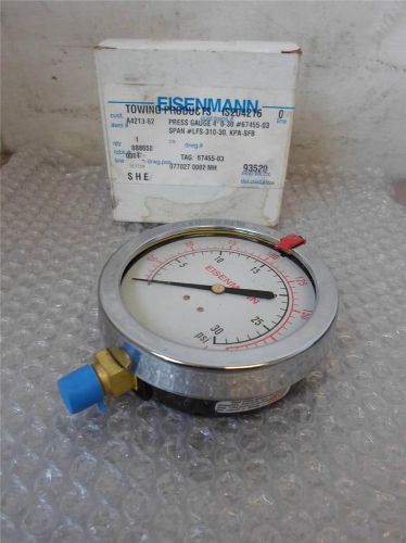 Esenmann span pressure gauge lfs-310-30 30psi 1/2&#034; thread for sale