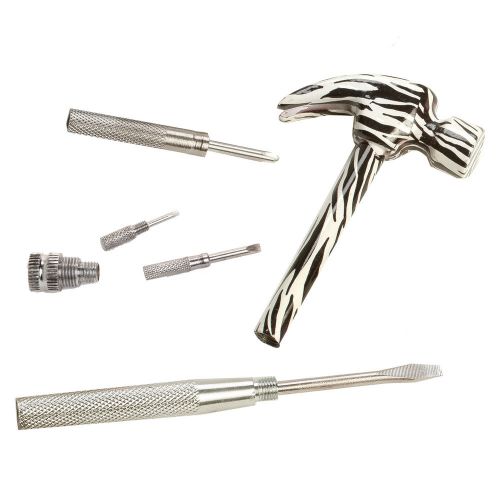 Womens acrylic zebra safari animal print utility hammer w/ screwdriver tool for sale
