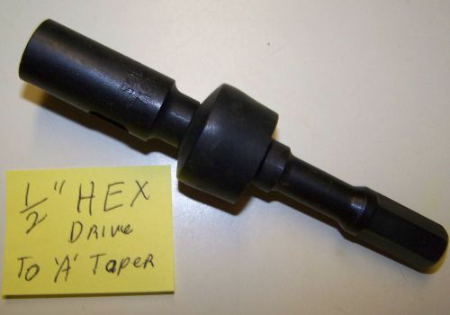 Nos skil #71988  1/2&#034; hex drive to &#039;a&#039; taper hammer bits adaptor, usa for sale