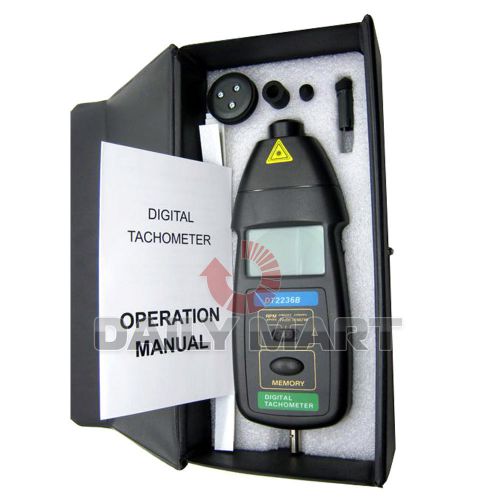 DT2236B 2 in 1 Digital LCD Automatic Laser Photo Contact RPM Contact Tachometer