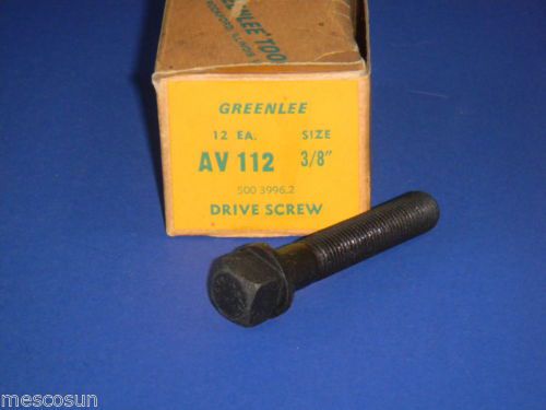 Greenlee model av 112 3/8&#034; drive screw for round radio chassis knockout punch for sale