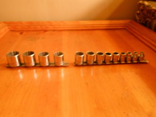 Used 13 piece Snap-On Drive 12 point Sockets