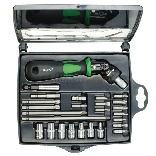 25-in-1 Pro&#039;skit SD-2314M Reversible Ratchet Screwdriver with Bits &amp; Sockets Set