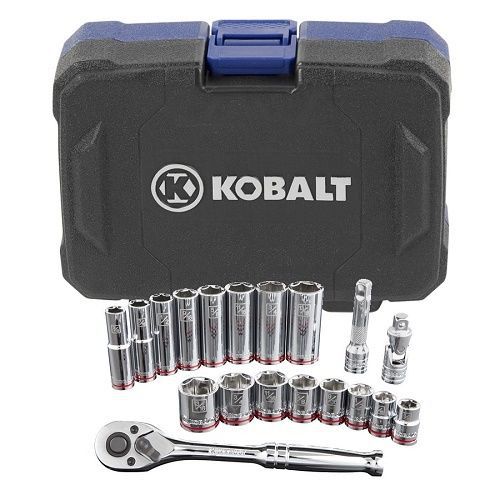 Kobalt 19 pc Mechanic&#039;s Tool Set - #0338526 SAE 3/8&#034; Drive Rachet and Sockets