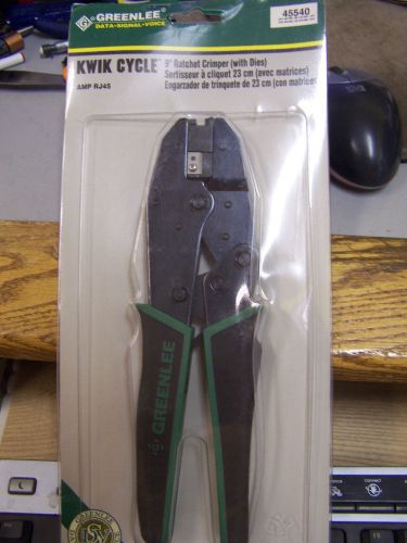Greenlee 45540 9&#034; kwik cycle ratchet crimper new for sale