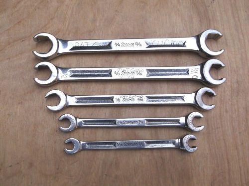 Vintage snap on 5 piece flare nut wrench set 5/16-13/16 rxh series for sale