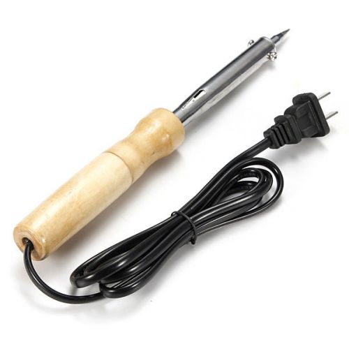 80 Watt Pencil Tip Soldering Iron with Wood Handle 110V 80W