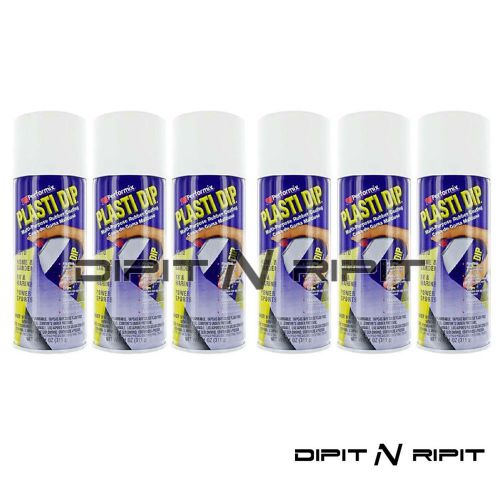 Performix Plasti Dip 6 Pack Matte White 11oz Spray Cans Rubber Dip Coating