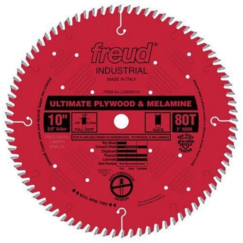 Freud LU80R010 10-Inch 80 Tooth Hi-ATB Ultimate Plywood and Melamine Cutting Saw