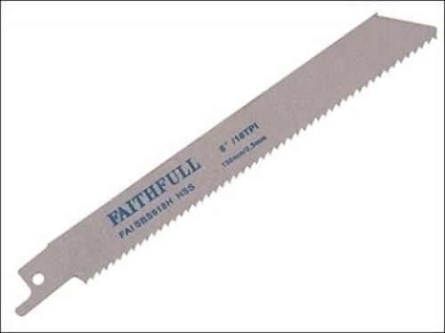 Faithfull Sabre Reciprocating Saw Blades 150mm 10TPi pkt 5 for Sheet Metal 3-8mm