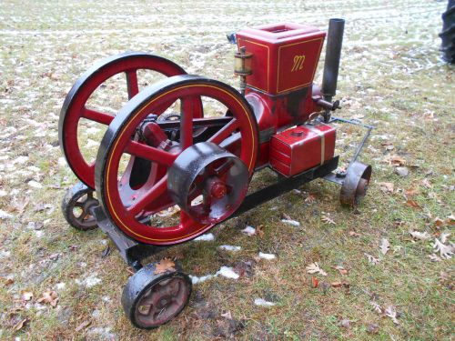 NICE RUNNING 5HP MAJESTIC ON CART HIT &amp; MISS GAS ENGINE (SEE VIDEO) L@@K!!!!!