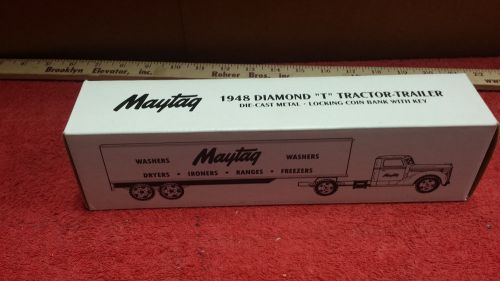 Diecast Maytag Gas Engine Motor Hit Miss 1948 Chevy T Tractor Trailer 1995 #F196