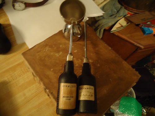Bar Accessories=1&amp;2 Shot Pourer &amp; Condiment Fork-Both Leather Handle By Hennessy