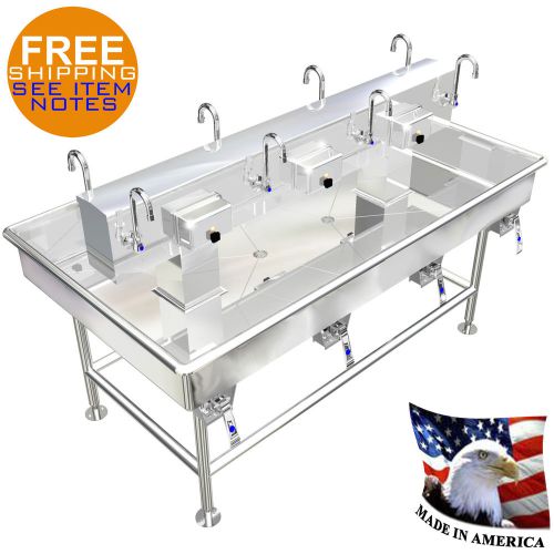 ISLAND MULTI STATION 8 USERS WASH UP HAND SINK LAVAROTY HEAVY DUTY STAINLESS ST.