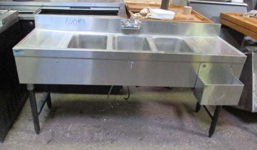 59&#034; Supreme Metal 3 Compartment Under Bar Sink