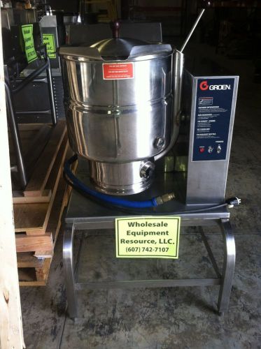 GROEN TDH40 40 QT TRUNNION PROPANE GAS STEAM KETTLE S/S STAND BASE POURING CART